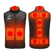 ZACPNCV Heated Vest for Men And Women Plus Size Heated Coat 9 Heating Heated Jacket Winter Heating Coat Black